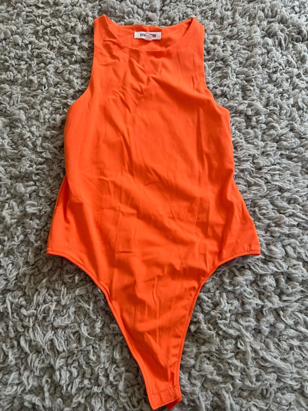 Steve Madden Bright Orange Sleeveless Bodysuit